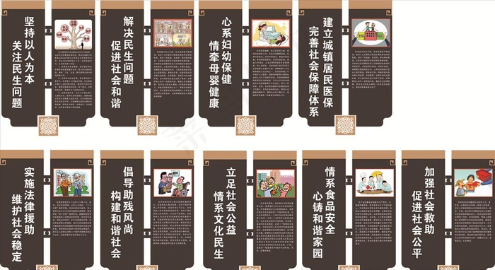 民生工程文化墙图片cdr矢量模版下载