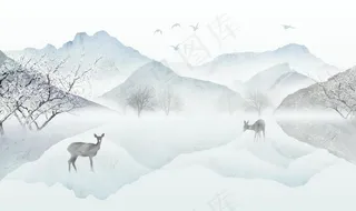 新中式山水图片