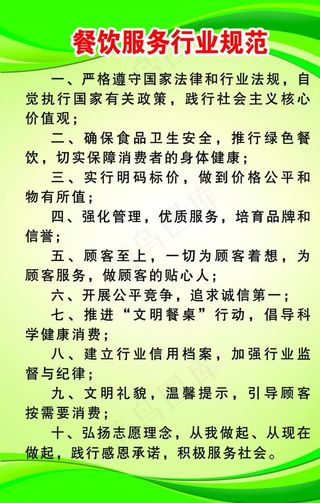 餐饮服务行业规范图片