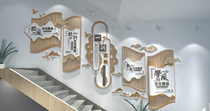 企业文化墙图片cdr矢量模版下载
