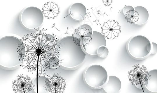 蒲公英背景墙图片