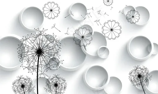 蒲公英背景墙图片