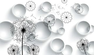 蒲公英背景墙图片