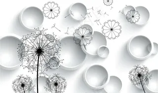 蒲公英背景墙图片