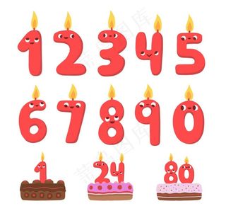 生日蛋糕 数字蜡烛图片