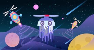 卡通宇宙飞船图片