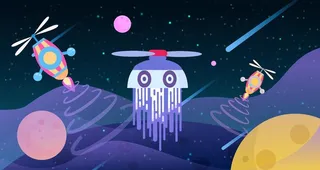 卡通宇宙飞船图片