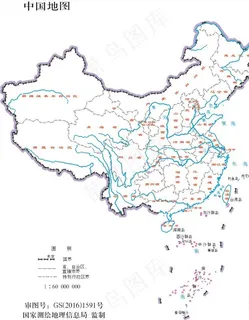 中国地图1:6000万 无邻国图片