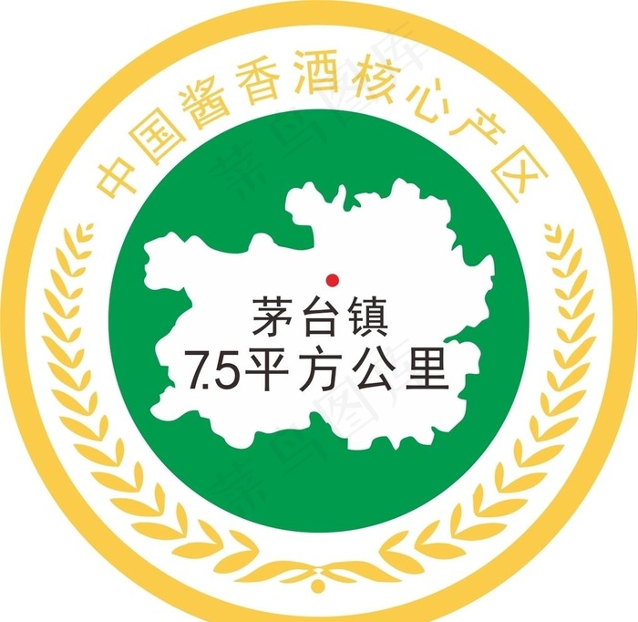 茅台镇7.5平方公里图片cdr矢量模版下载