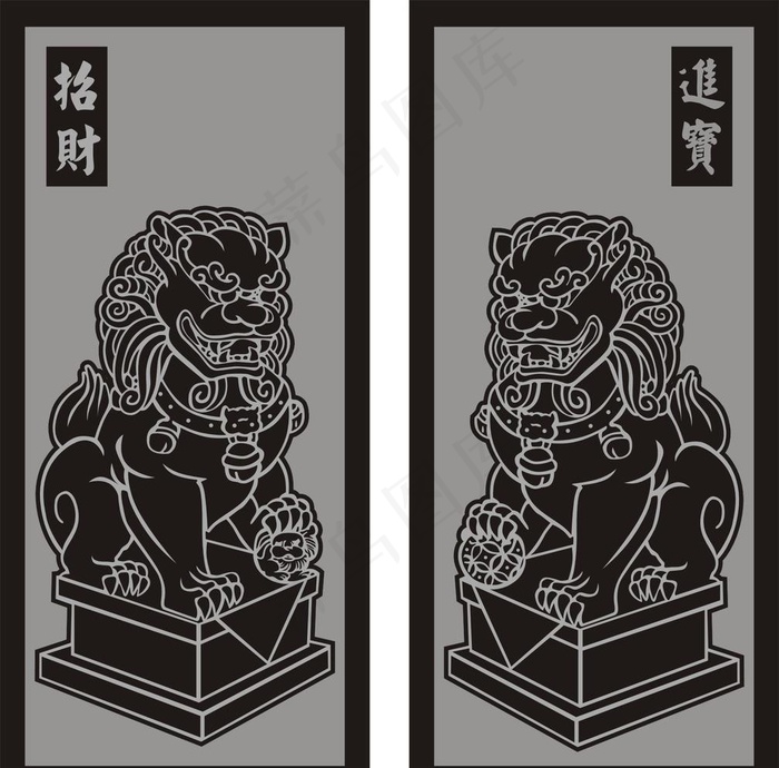 狮子雕刻图片