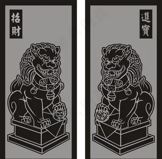 狮子雕刻图片