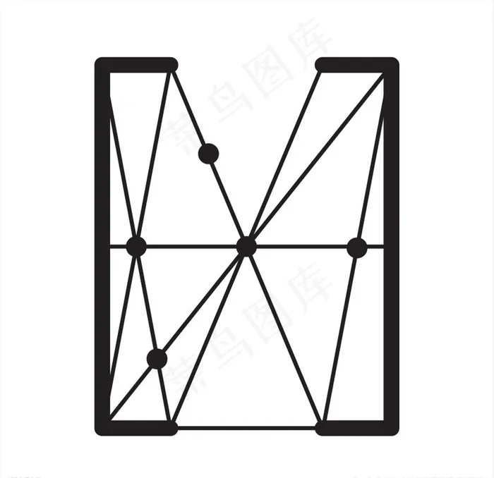 创意点线组合英文字母H图片eps,ai矢量模版下载