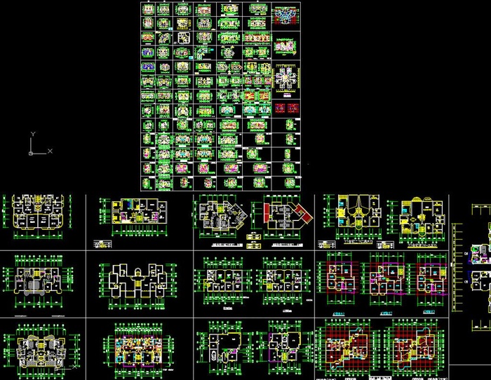 建筑百余种住宅户形平面CAD图片