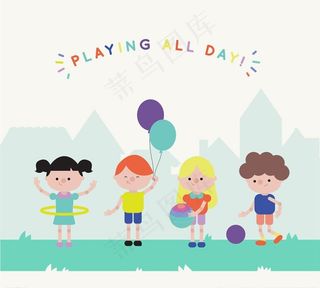 圆鼻子玩耍儿童图片