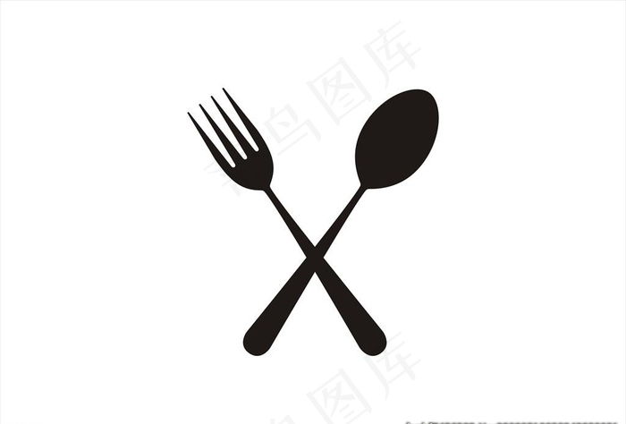 叉子勺子矢量图标图片
