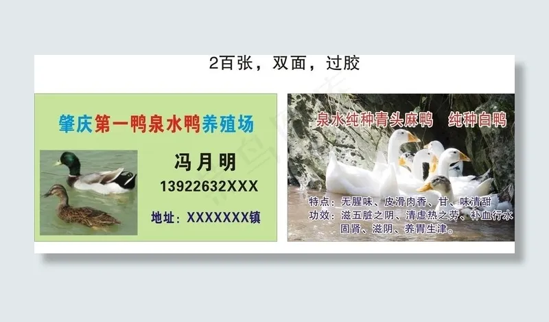 鸭场名片图片cdr矢量模版下载