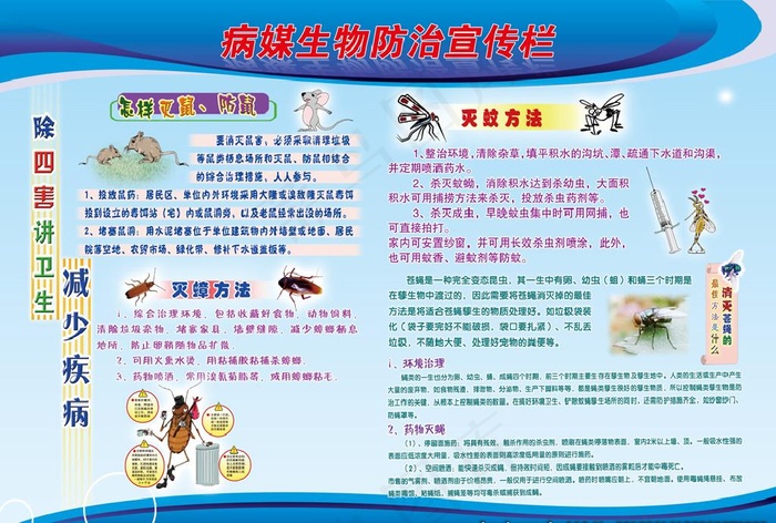 病媒生物防治宣传栏图片(4819X3402(DPI:72))psd模版下载