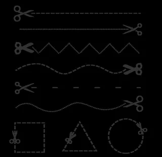 剪刀剪边虚线指示图图片