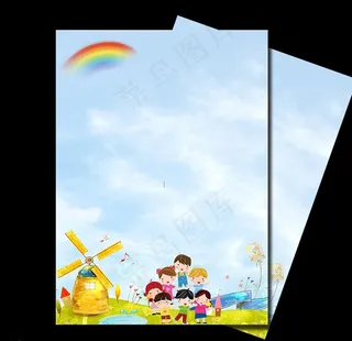 卡通作文信纸背景图片