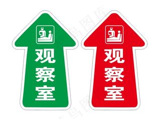 观察室箭头指引地贴图片