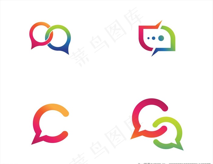 聊天对话图标图片eps,ai矢量模版下载