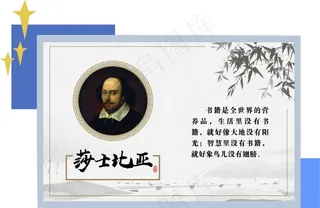 校园文化图书馆莎士比亚名人名言图片