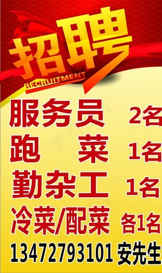 餐馆招聘海报设计下载图片