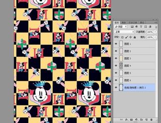 棋盘格底纹米奇时尚英文图案设计图片