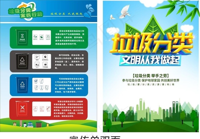 垃圾分类宣传单图片cdr矢量模版下载