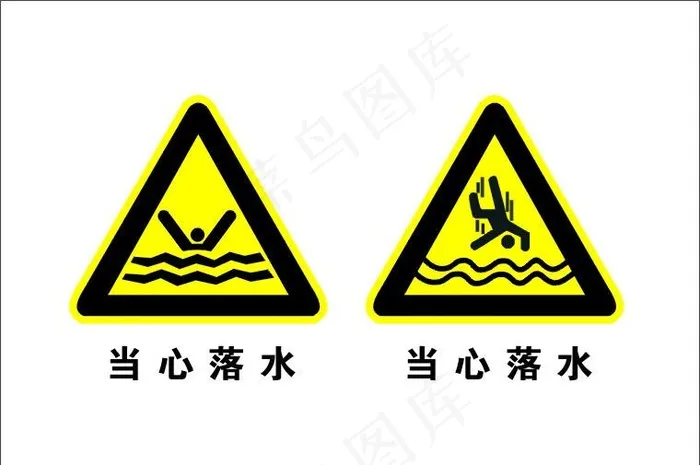 当心落水图片cdr矢量模版下载