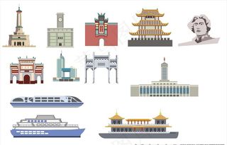 长沙地标建筑扁平风图片