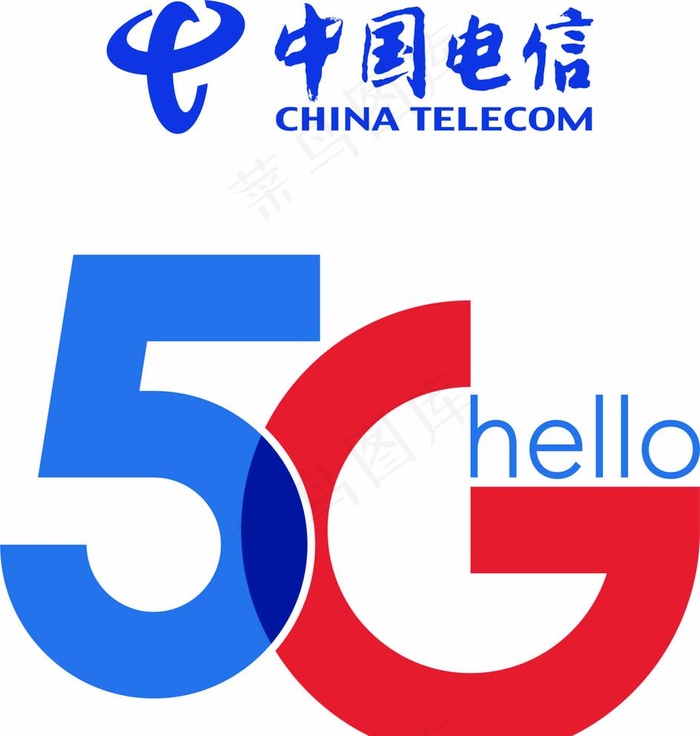 中国电信 5G图片ai矢量模版下载