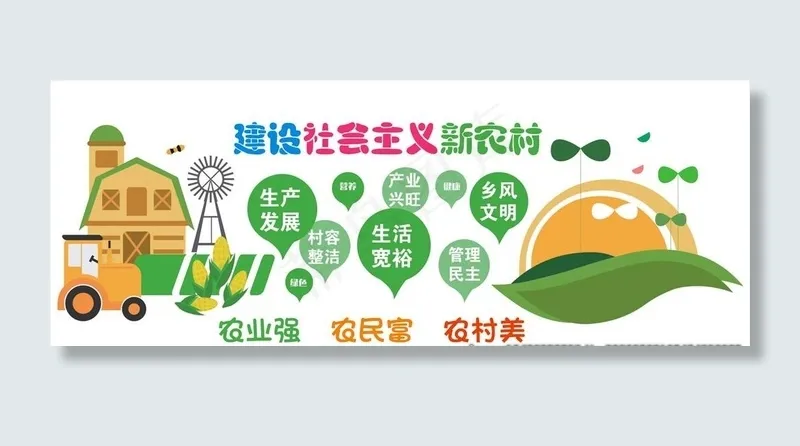新农村建设图片cdr矢量模版下载