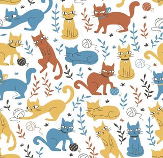 猫咪平铺图案图片