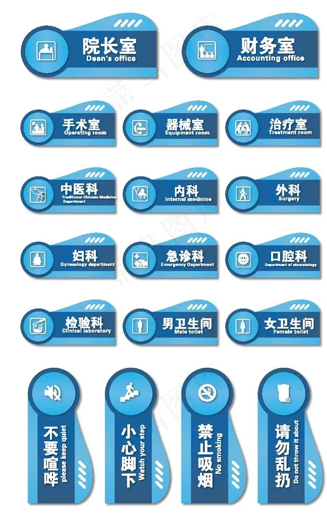 医院导视门牌图片ai矢量模版下载