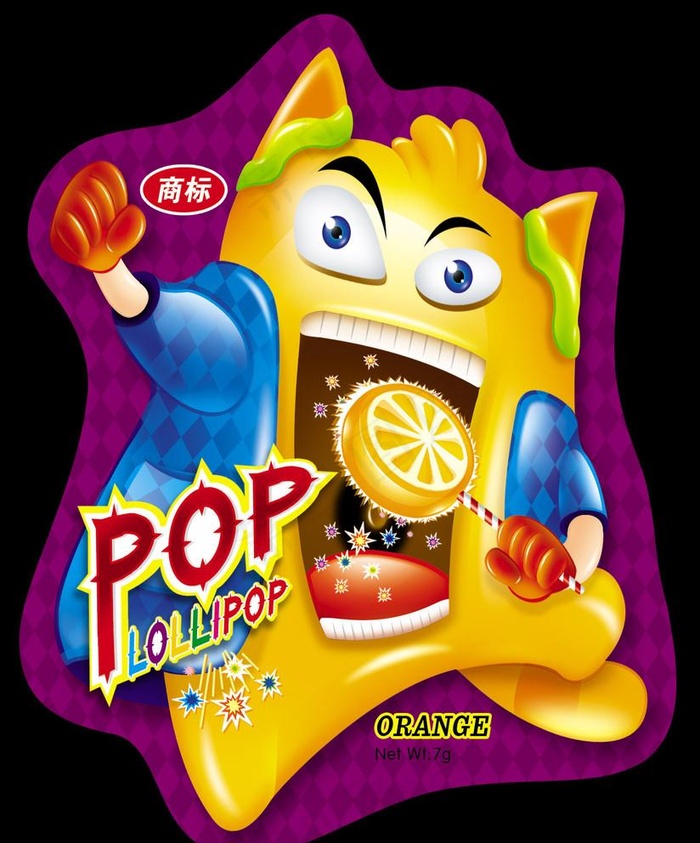 跳跳糖卡通人形包装图片