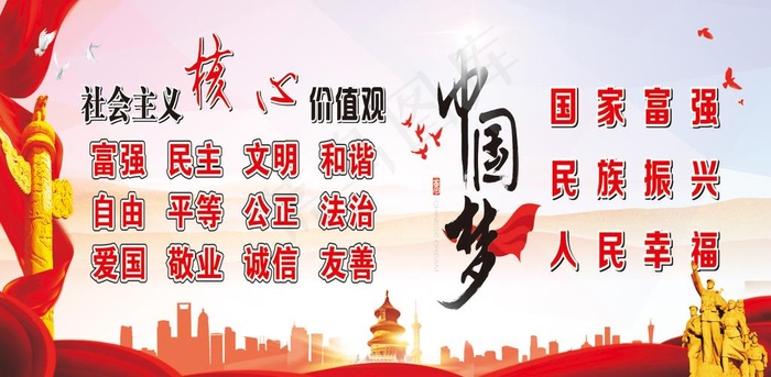 *核心价值观图片(1850X790)cdr矢量模版下载