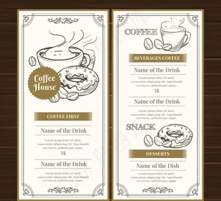 手绘咖啡屋菜单图片