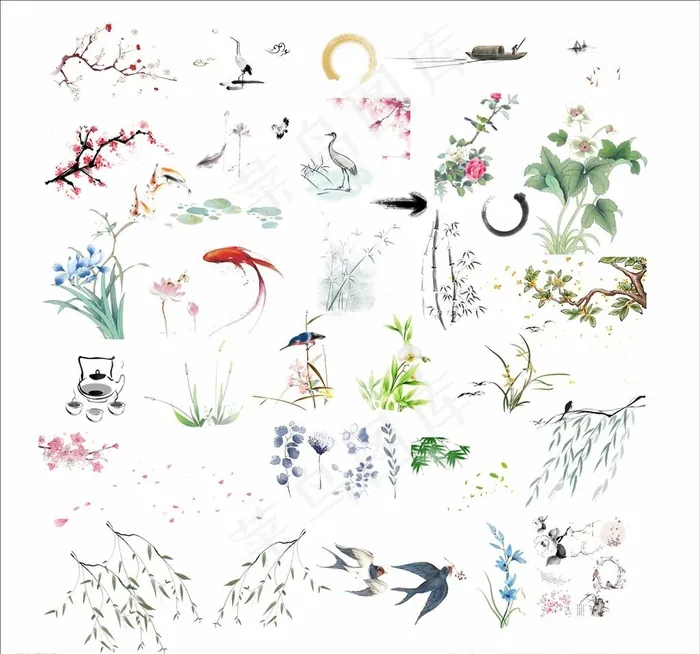 中式元素图片(1000X1000)cdr矢量模版下载