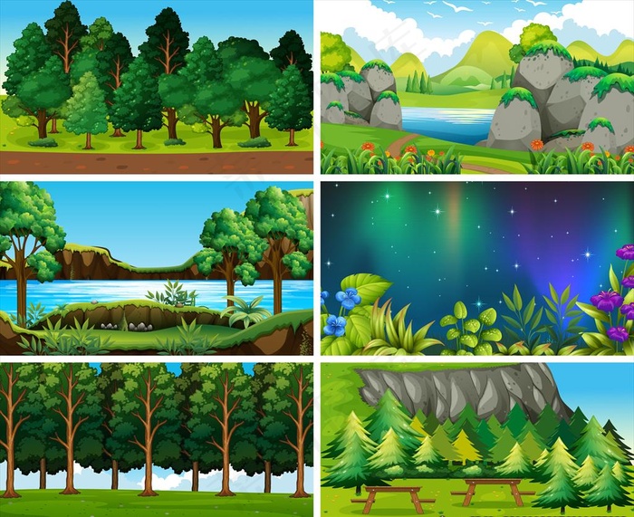 卡通森林背景图片