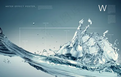 透明水滴元素海报背景图片下载