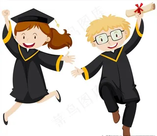 卡通毕业生图片