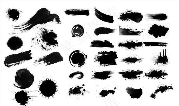 水墨笔触笔刷图片