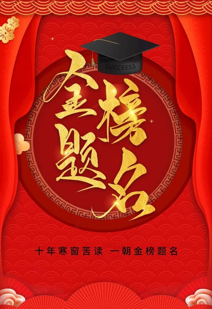 金榜题名图片(3543X5315(DPI:120))psd模版下载