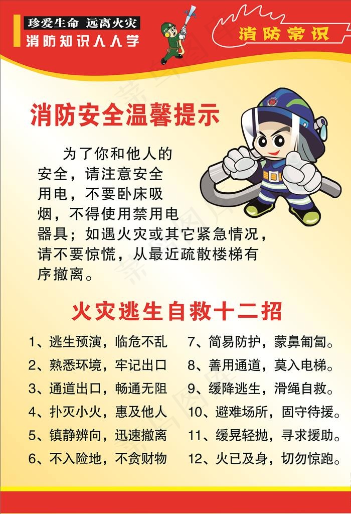 消防安全展板图片cdr矢量模版下载