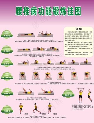 腰椎病功能锻炼图图片