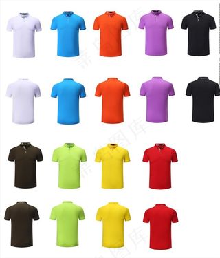 基础翻领POLO衫服装款式模板图片