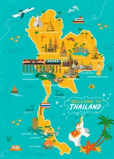 城市旅游创意卡通插画图片