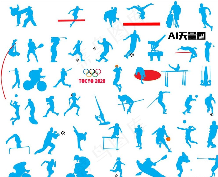 体育运动剪影图片