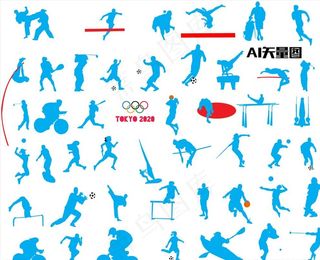 体育运动剪影图片